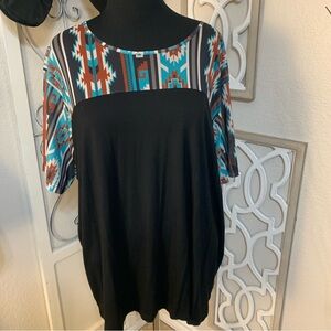 Sterling kreek blouse shirt top New Mexico pattern, like new size 3X